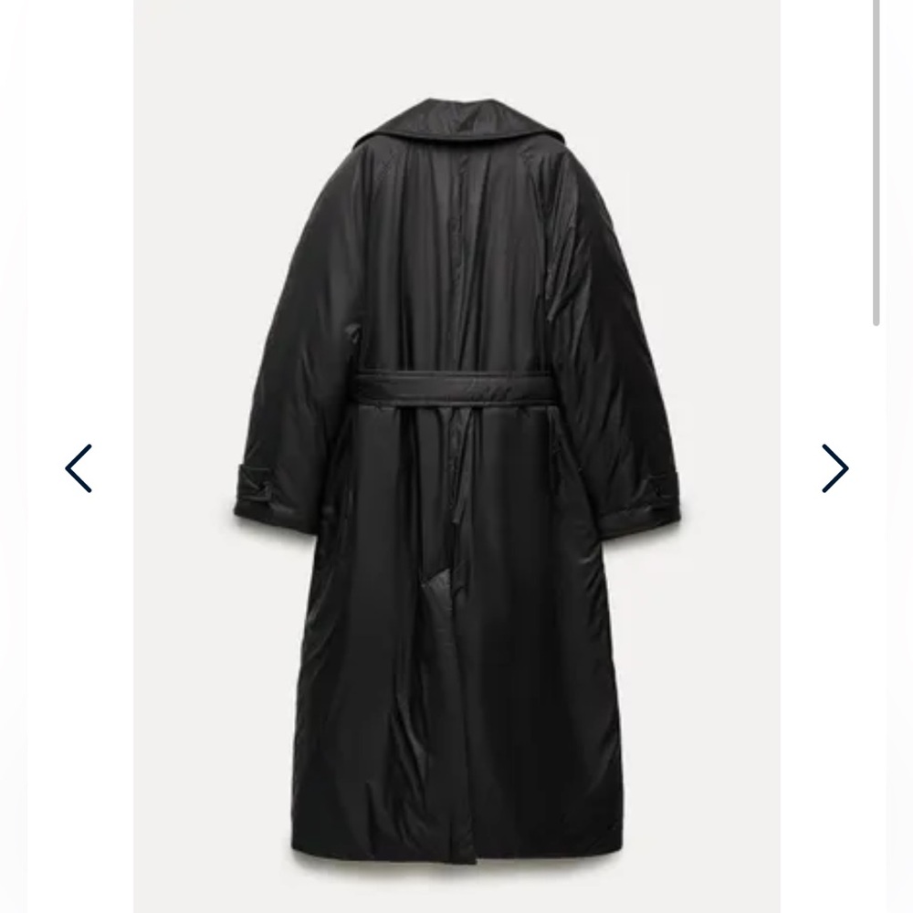 Zara Black Puffer Coat for Women - Picture 3 of 7